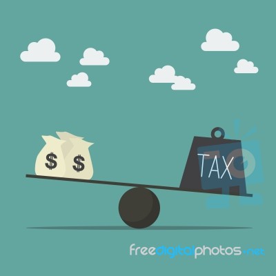 Balancing With Income And Tax Stock Image