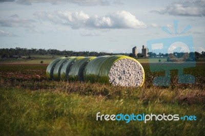 Bales Of Cotton In Oakey, Queensland Stock Photo