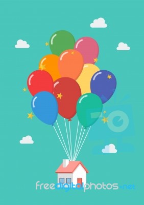 Balloon House  Illustration Stock Image