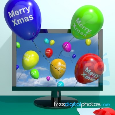 Balloon with merry xmas word Stock Image