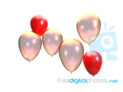 Balloons On White Background Stock Image