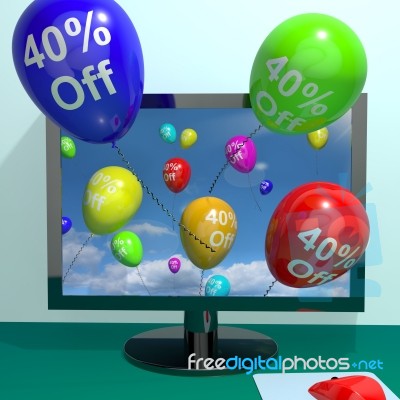 Balloons with 40 percent discount Stock Image