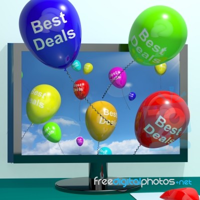Balloons With Best Deals Word Stock Image