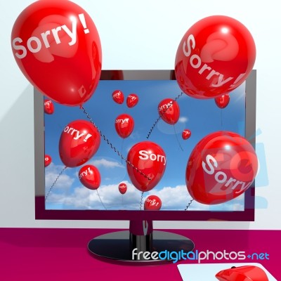 Balloons With Sorry Word Stock Image