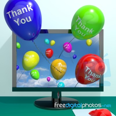 Balloons With Thank You Word Stock Image