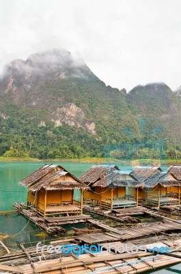 Bamboo Floating Resort Stock Photo