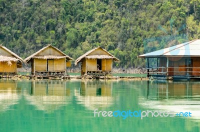 Bamboo Floating Resort Stock Photo