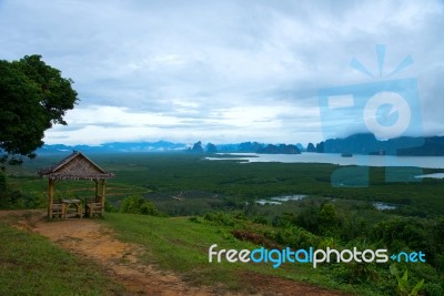 Bamboo Hut At Samed Nang She-thailand Stock Photo