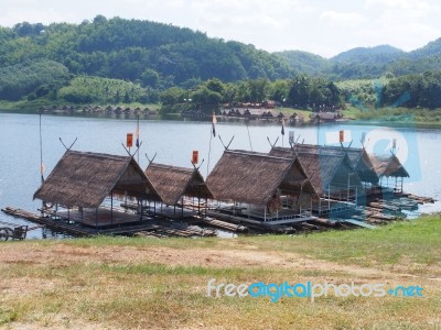 Bamboo Rafting Stock Photo