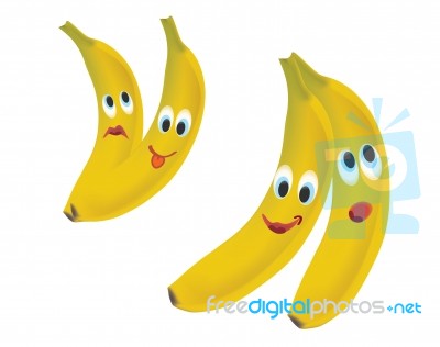 Banana Face Expressions Stock Image