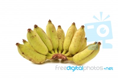 Banana On White Background Stock Photo