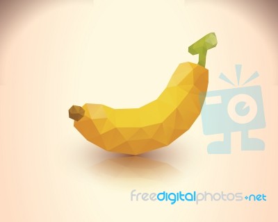 Banana Polygonal Style Stock Image