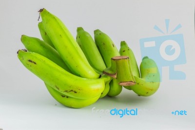 Bananas On White Background Stock Photo