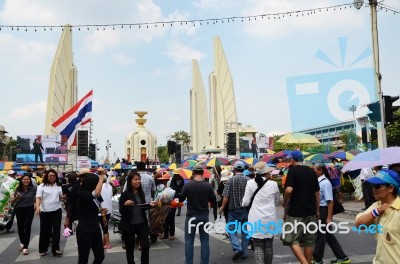 Bangkok - November 11 : The Democrats Are On The March At Democr… Stock Photo