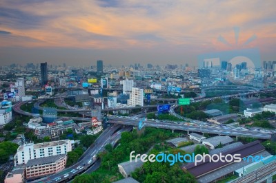 Bangkok Thailand -april 21  : Top View Of Bangkok Shown Express Stock Photo
