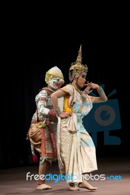 Bangkok Thailand - August 7 : Hanuman And Lady Fish Suphanmucha Stock Photo