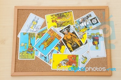 Bangkok Thailand - June 30, Illustrative Editorial Rider Waite Tarot Cards On June 30, 2015 At Bangkok Thailand Stock Photo