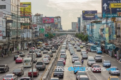 Bangkok, Thailand - June 31, 2016: Traffic Reaches Gridlock On A… Stock Photo