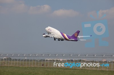 Bangkok Thailand - May31 - Thai Airway Cargo Plane Take Off From… Stock Photo