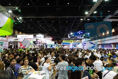 Bangkok Thailand - October 03, 2015: Crowd People In Thailand Mobile Expo Event Stock Photo