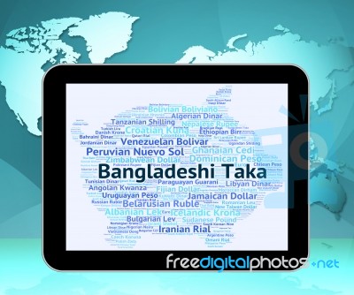 Bangladeshi Taka Means Foreign Currency And Broker Stock Image