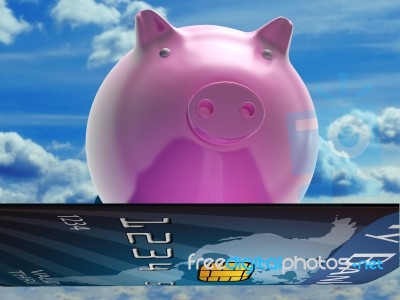 Bank Card Pig Shows Investment And Money Stock Image Bank Card Pig Shows Investment And Money Stock Image