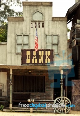 Bank In Wild West Style Stock Photo