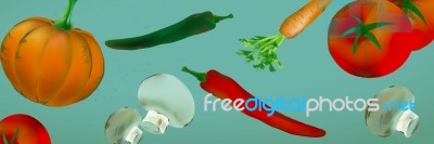 Banner With Vegetables And Fruits Stock Image