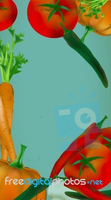 Banner With Vegetables And Fruits And Copy Space Stock Image