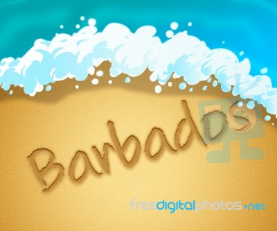 Barbados Holiday Shows Caribbean Vacation 3d Illustration Stock Image
