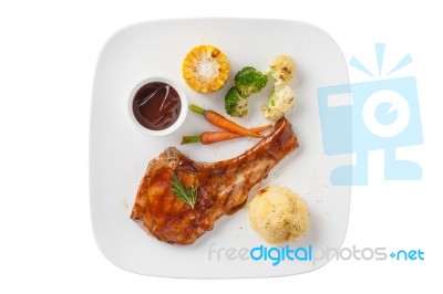 Barbecue Pork Chop Stock Photo