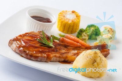 Barbecue Pork Chop Stock Photo