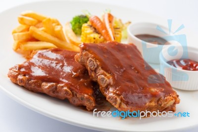 Barbecue Ribs Steak Stock Photo