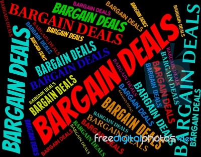 Bargain Deals Indicates Words Contract And Transactions Stock Image