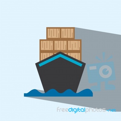 Barges Flat Icon   Illustration Stock Image