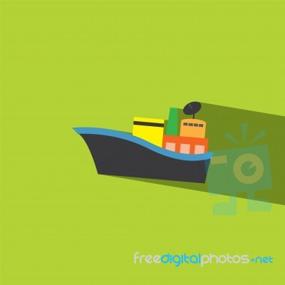 Barges Flat Icon   Illustration Stock Image