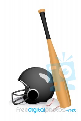 Baseball Bat And Helmet Stock Image