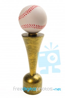 Baseball Trophy Isolated On White Background Stock Photo