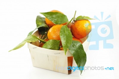 Basket Of Mandarins Stock Photo