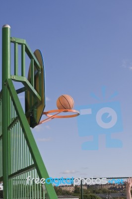 Basketball Goal With Ring Stock Photo