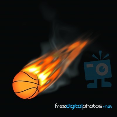 Basketball With Fire Stock Image
