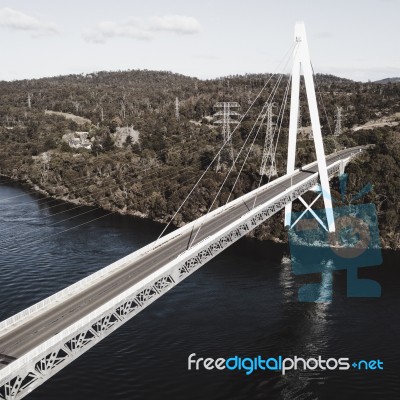 Batman Bridge By The Tamar River Near Sidmouth Stock Photo Batman Bridge By The Tamar River Near Sidmouth Stock Photo