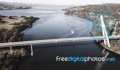 Batman Bridge By The Tamar River Near Sidmouth Stock Photo Batman Bridge By The Tamar River Near Sidmouth Stock Photo