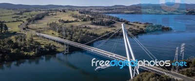 Batman Bridge By The Tamar River Near Sidmouth Stock Photo Batman Bridge By The Tamar River Near Sidmouth Stock Photo