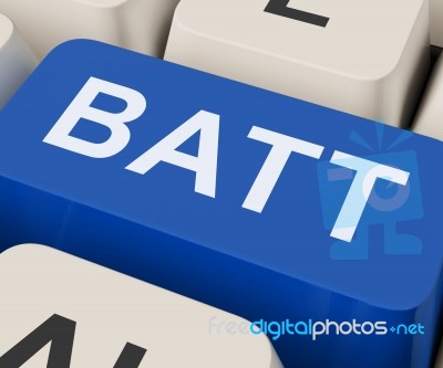 Batt Key Shows Battery Or Batteries Recharge Stock Image