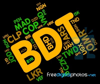 Bdt Currency Represents Forex Trading And Banknote Stock Image