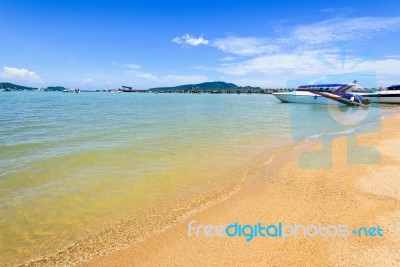 Beach Harbor Area At Ao Chalong Bay In Phuket, Thailand Stock Photo