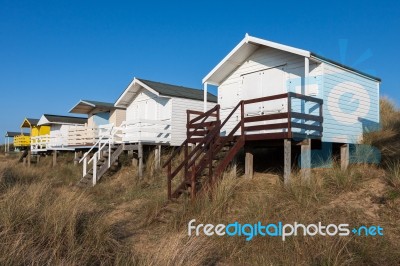 Beach Huts At Hunstanton Norfolk Stock Photo