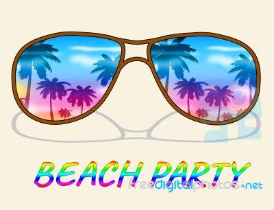 Beach Party Indicates Ocean Parties And Fun Stock Image