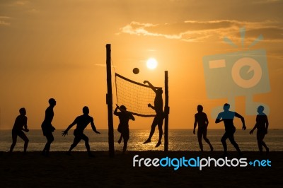 Beach Volleyball Stock Photo